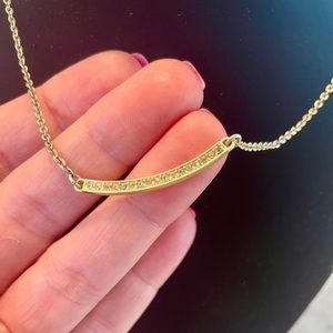 🔶 Lia Sophia “Raise the Bar” Gold-tone crystal bar Necklace